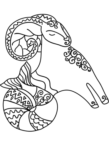 Capricorn Zodiac Sign Coloring Page